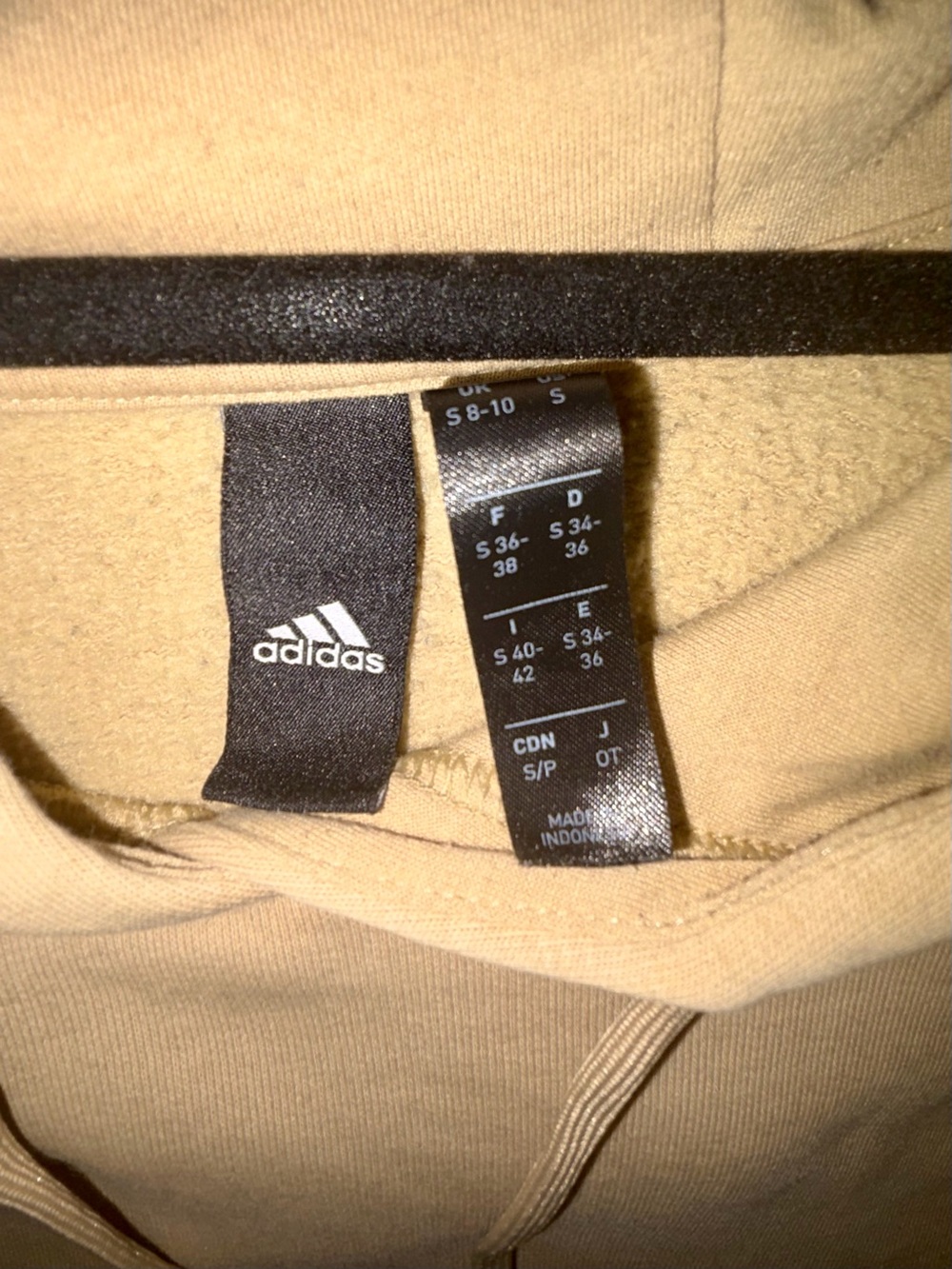 adidas Tan Script Logo Pullover Hoodie - Picture 3 of 4